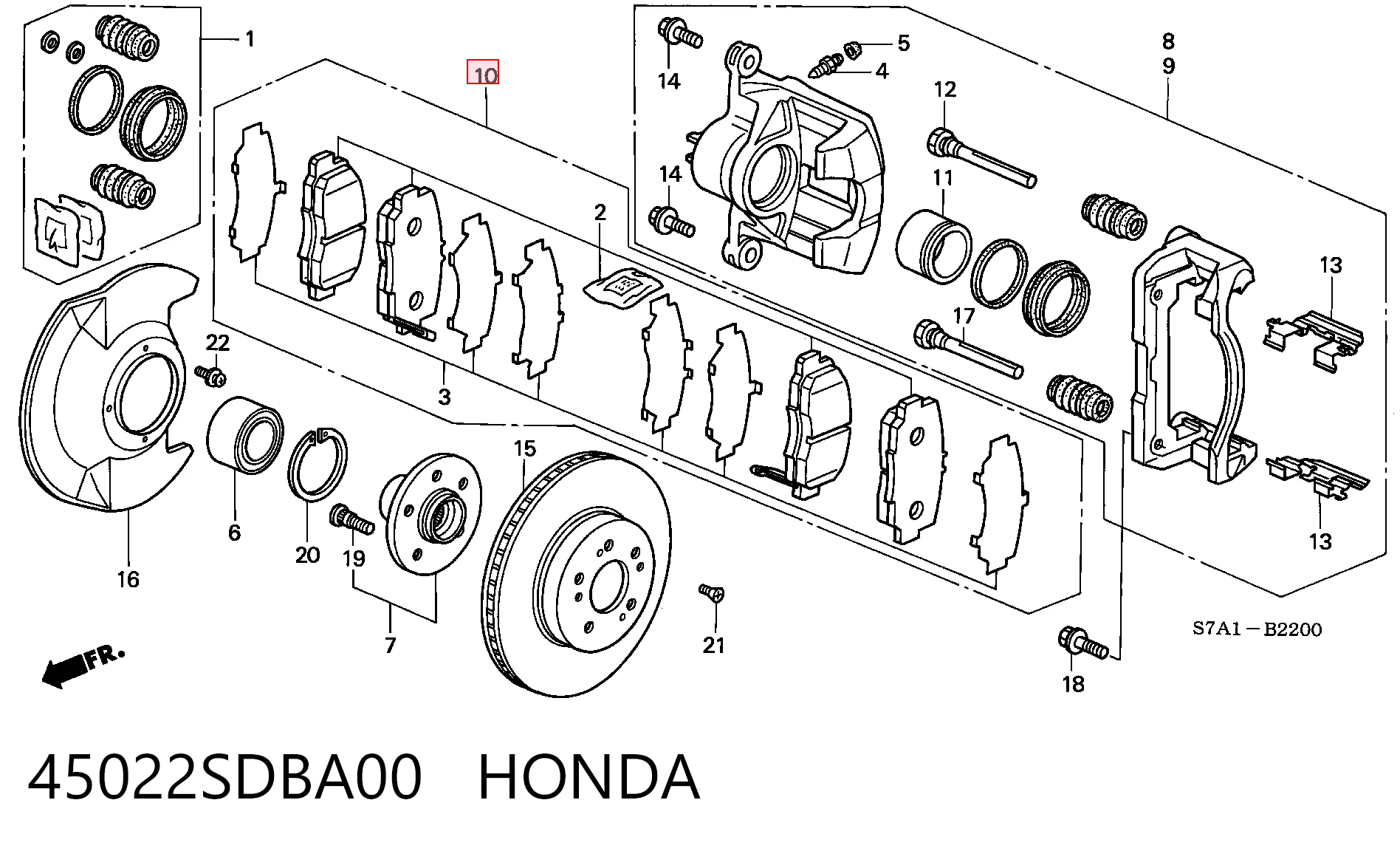 45022SDBA00 Honda Колодки передние