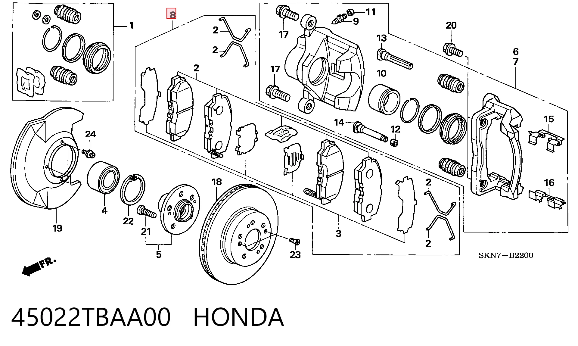 45022TBAA00 Honda Колодки передние