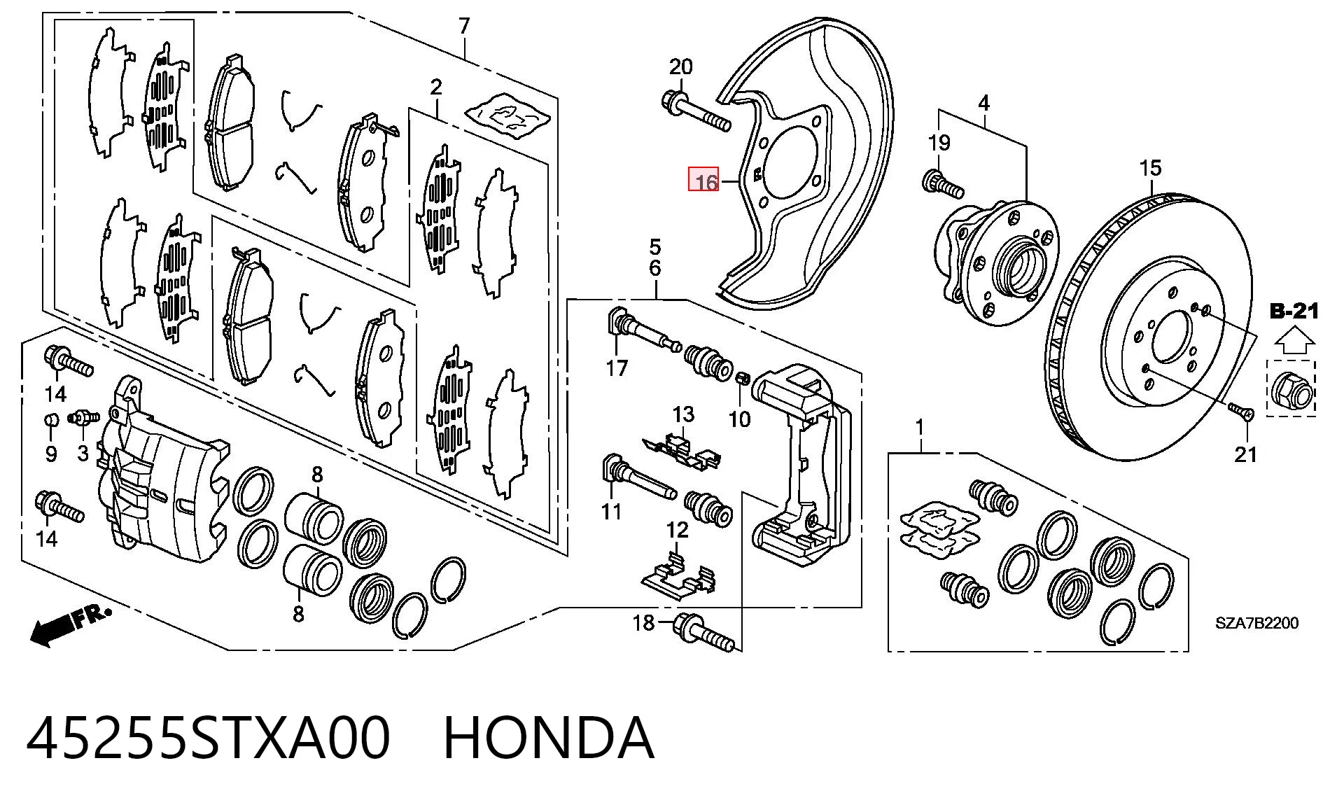 45255STXA00 Honda Пыльник тормозного диска переднего