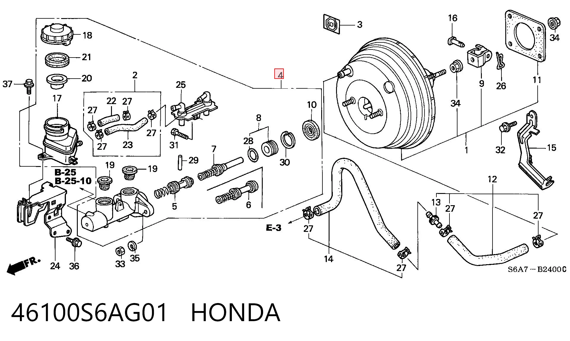  Главный тормозной цилиндр Honda Civic 7