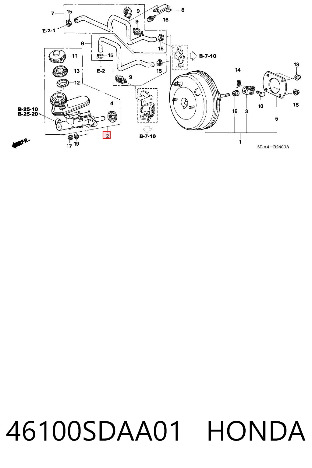 Цилиндр тормозной, главный на Honda Accord VII CL, CM