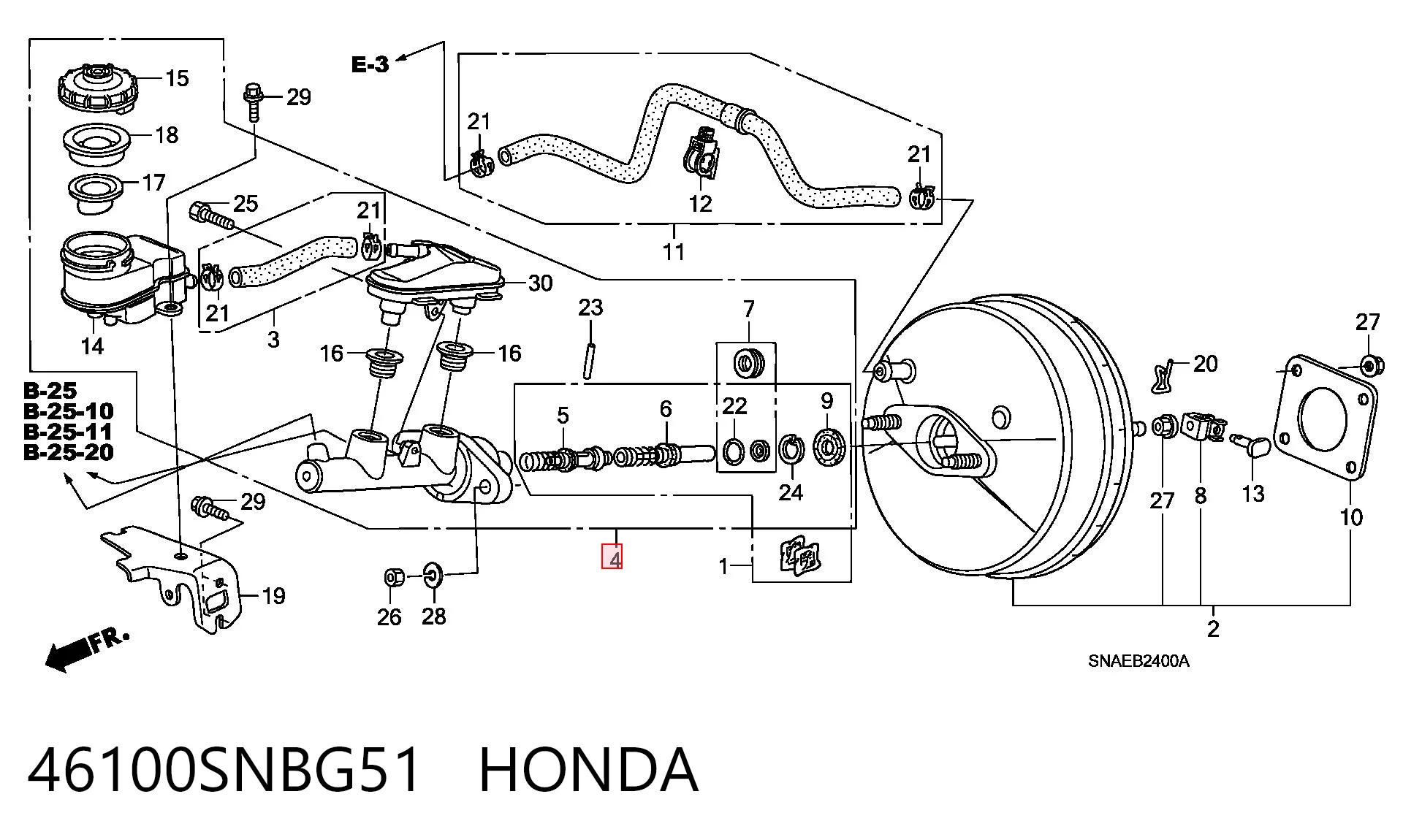 46100SNBG51 Honda Цилиндр тормозной, главный