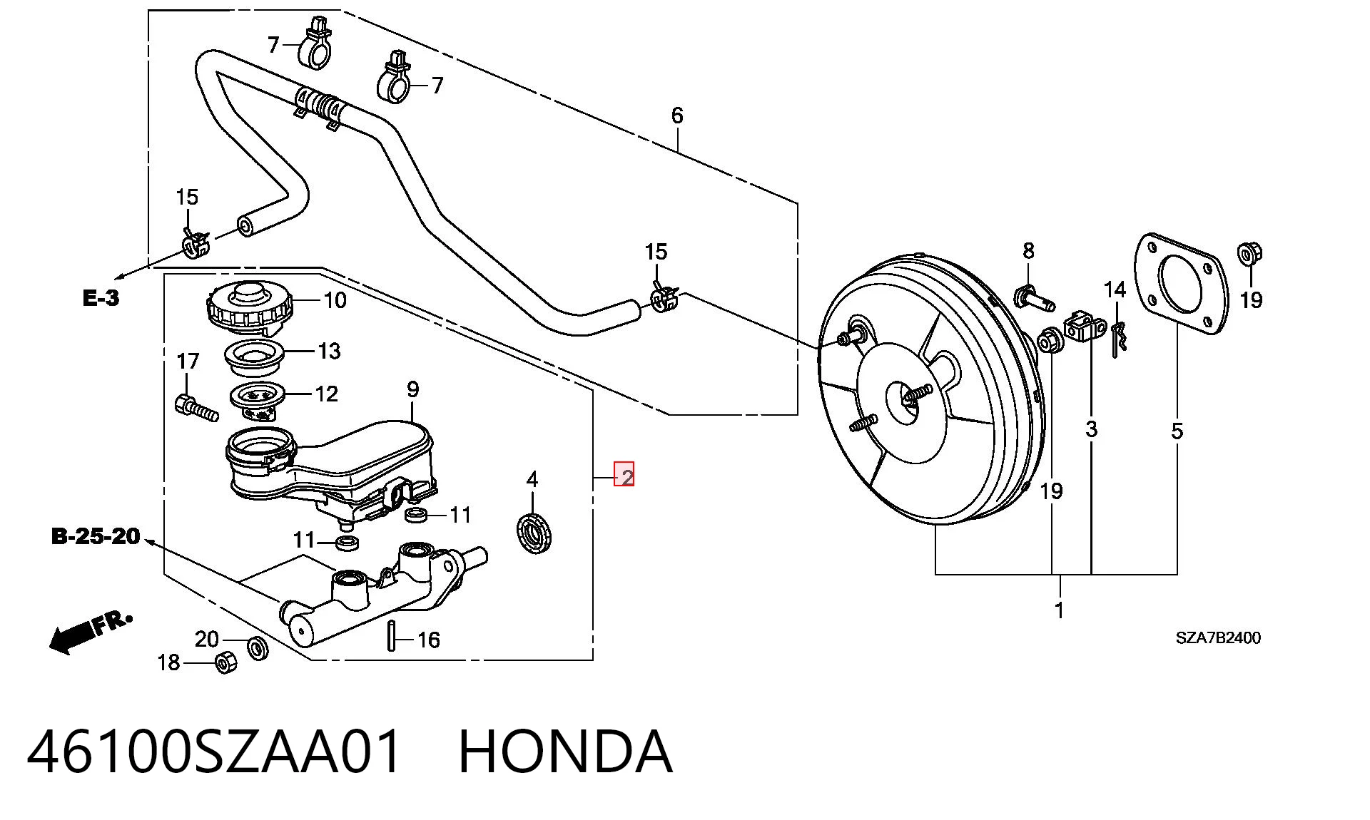 46100SZAA01 Honda Цилиндр тормозной, главный