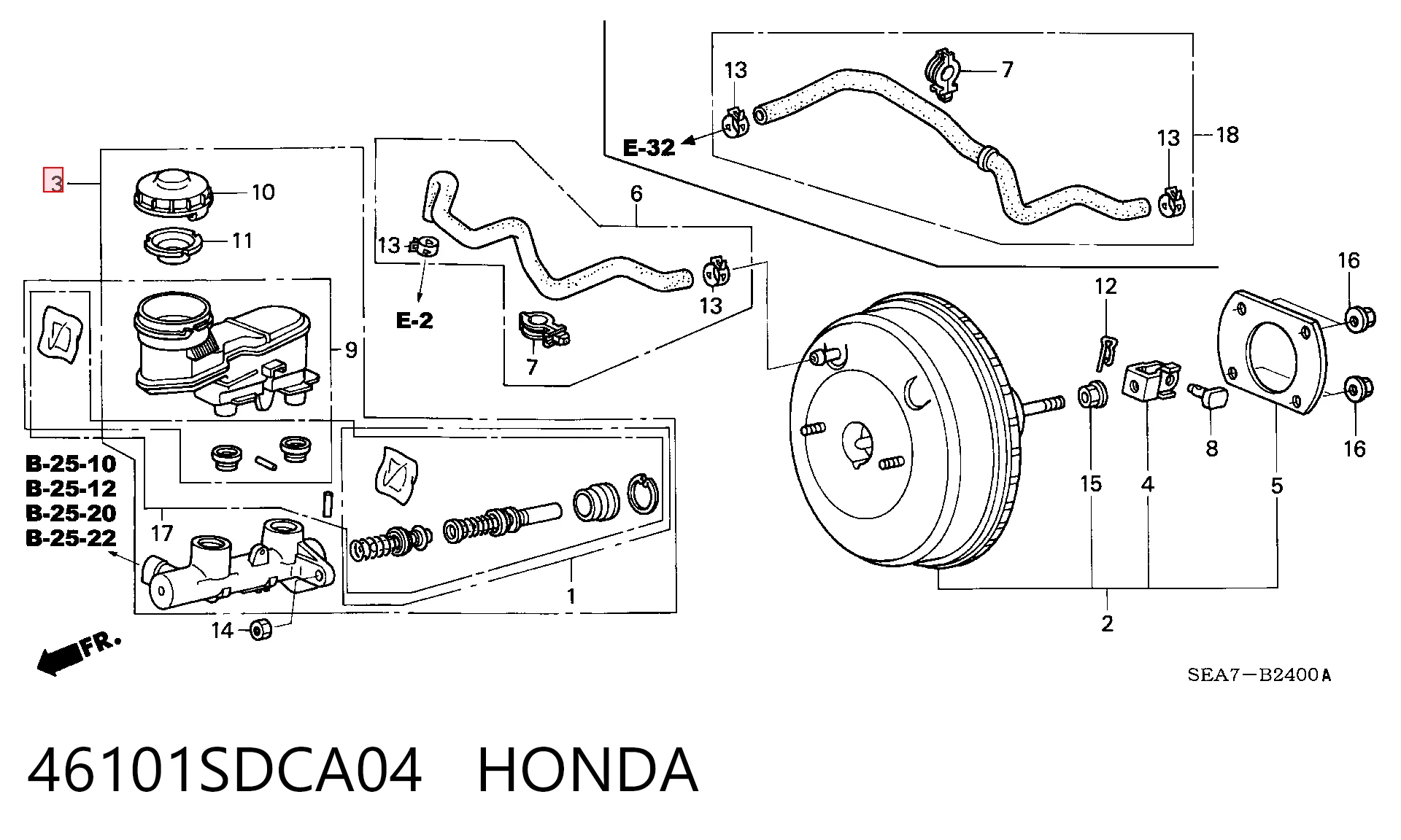  Главный тормозной цилиндр Honda Accord 7
