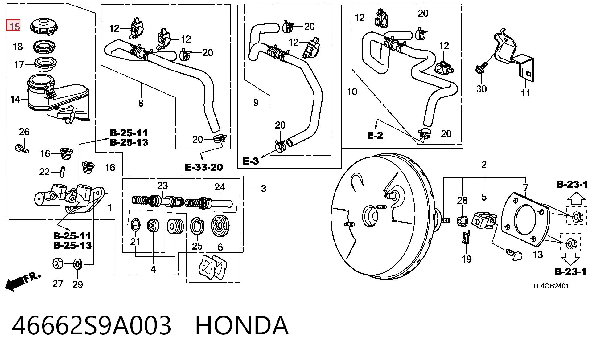 46662S9A003 Honda Крышка бачка главного тормозного цилиндра