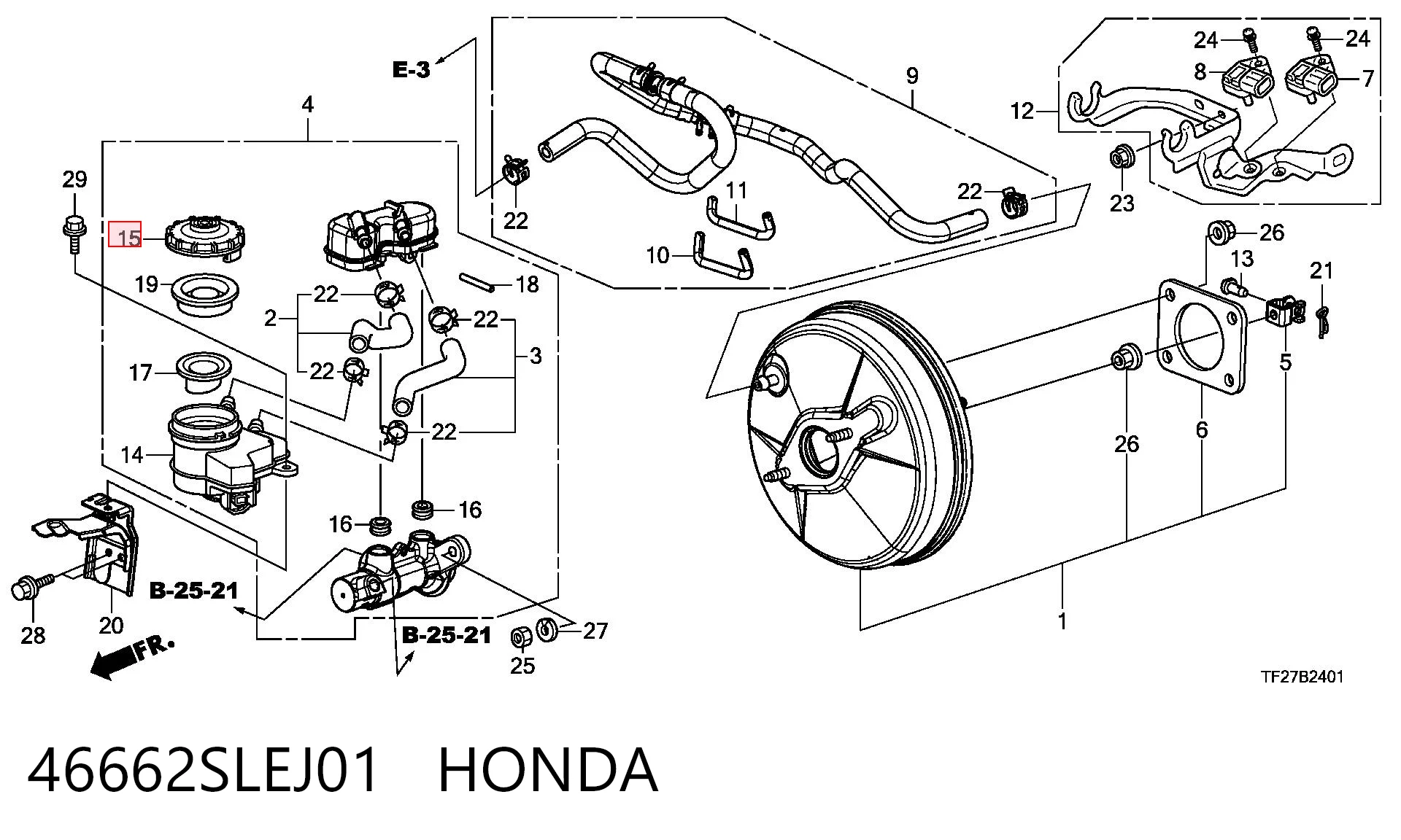 46662SLEJ01 Honda Крышка бачка главного тормозного цилиндра