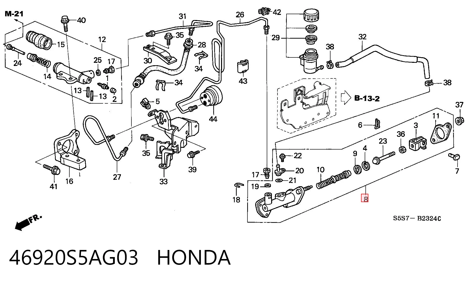 46920S5AG03 Honda Цилиндр сцепления, главный
