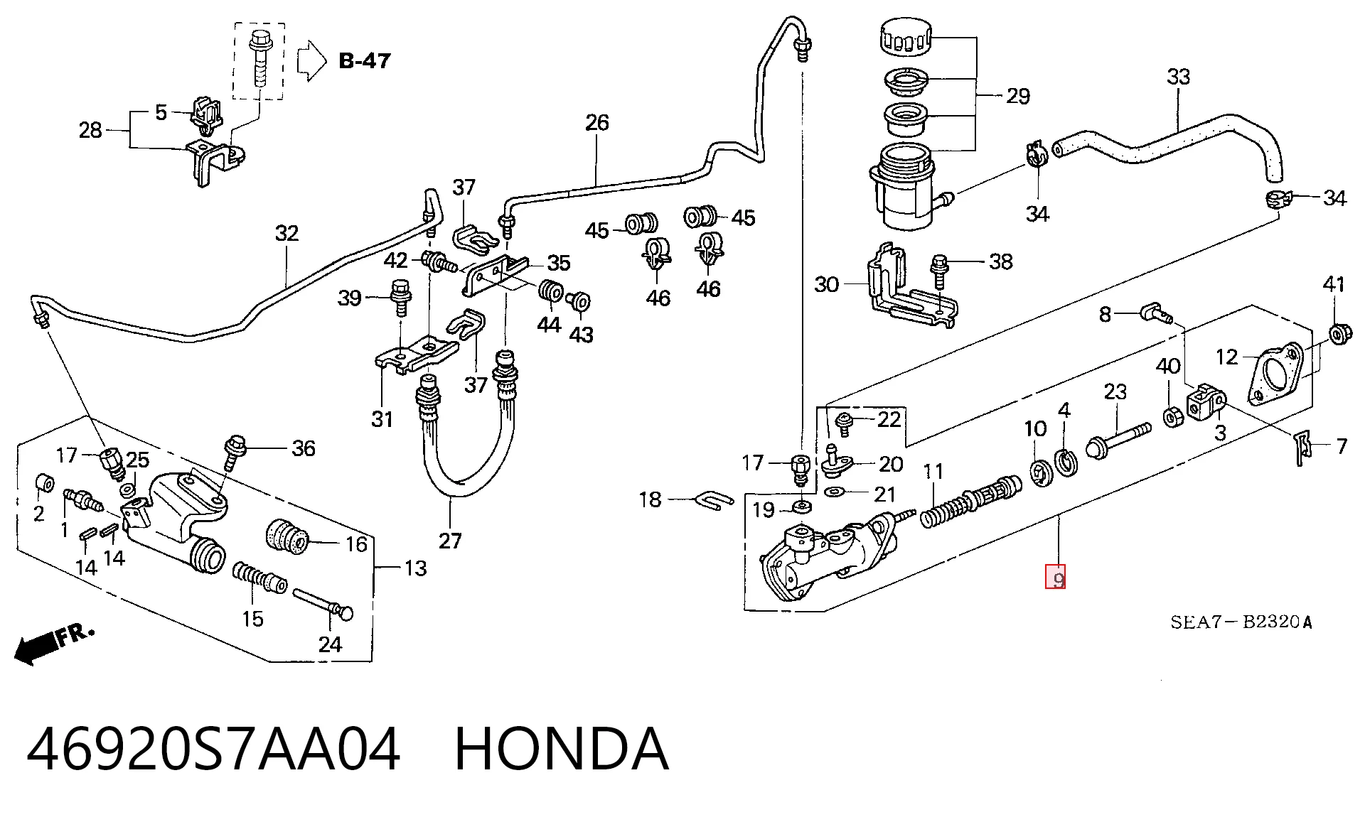 46920S7AA04 Honda Цилиндр сцепления, главный
