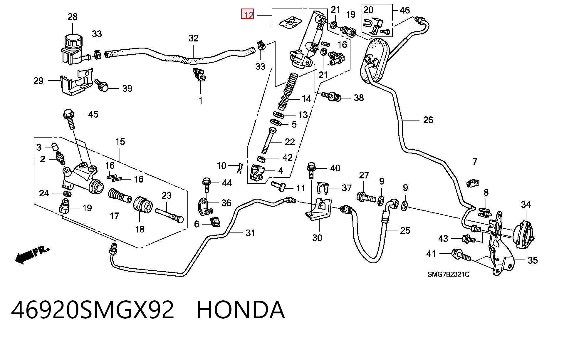  Главный цилиндр сцепления Honda Civic 8