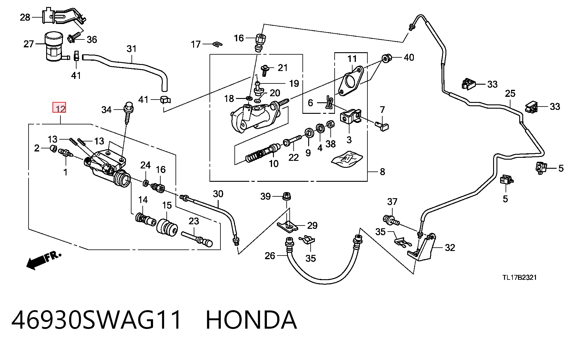 46930SWAG11 Honda Рабочий цилиндр