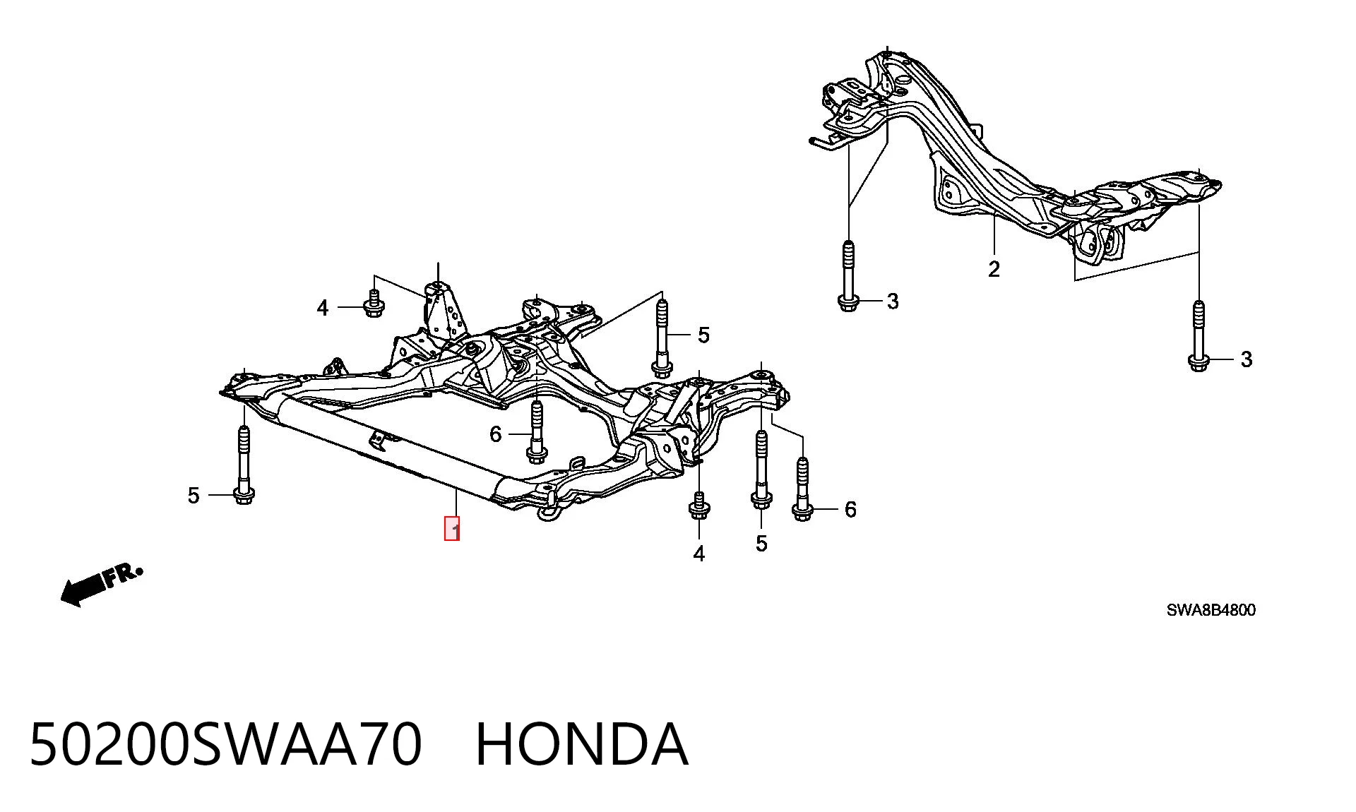 50200SWAA70 Honda Подрамник передней подвески