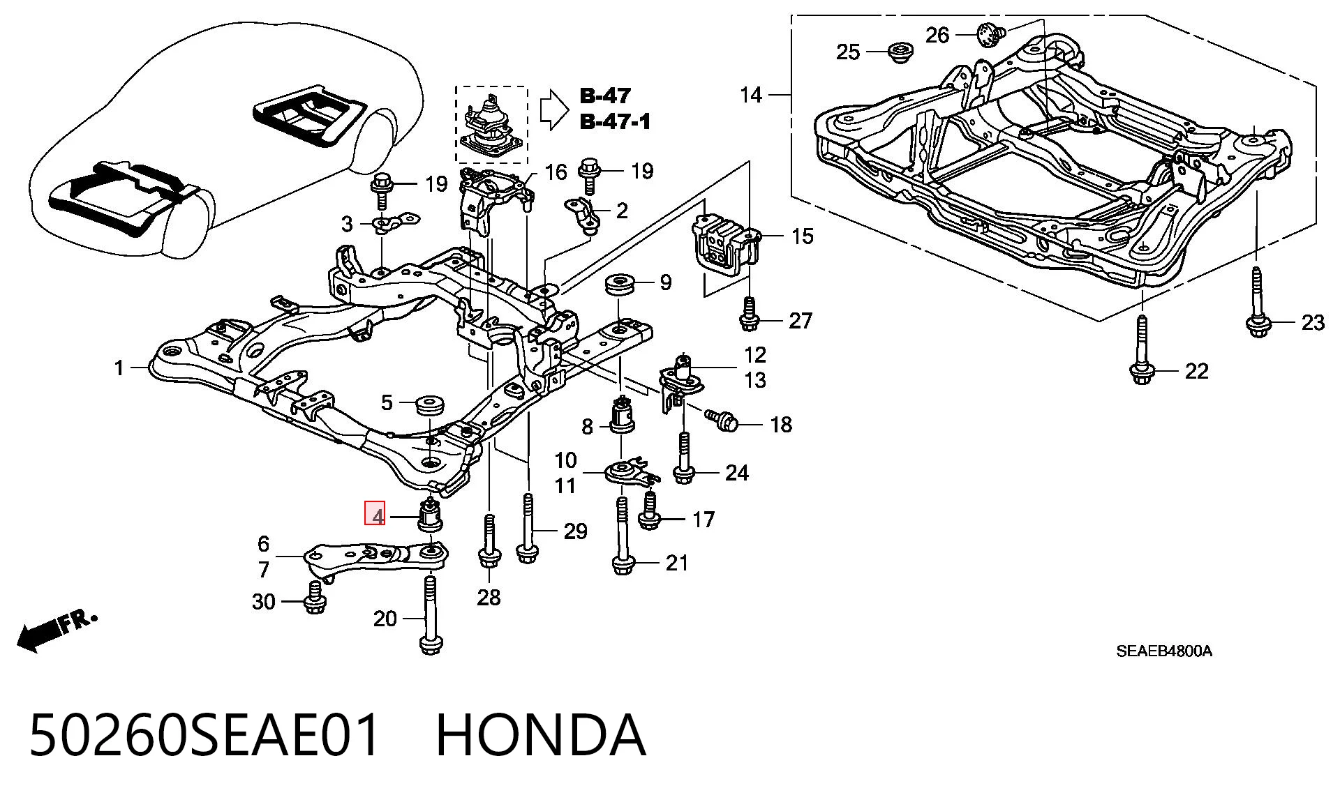  Сайлентблок Honda Accord 7