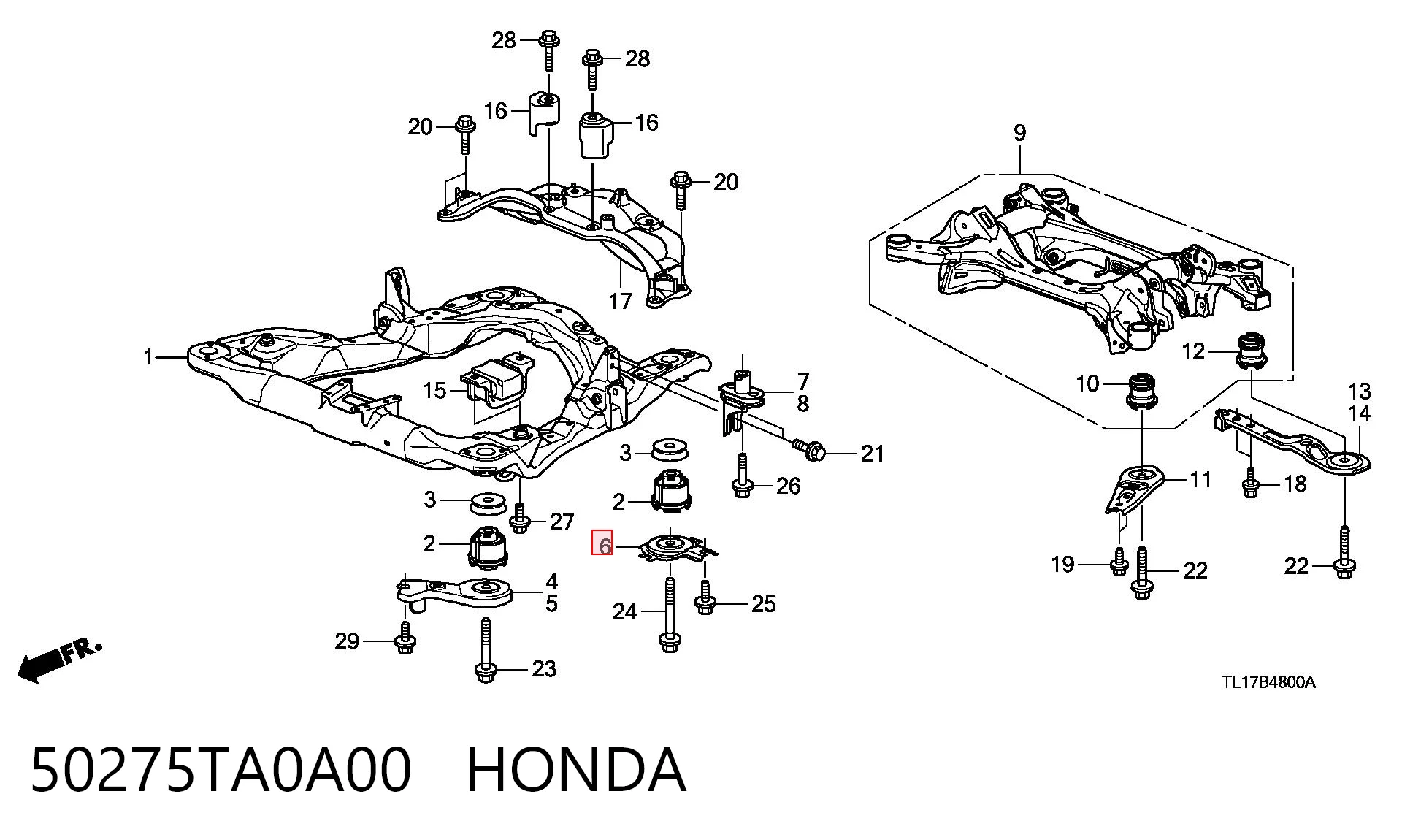 50275TA0A00 Honda 