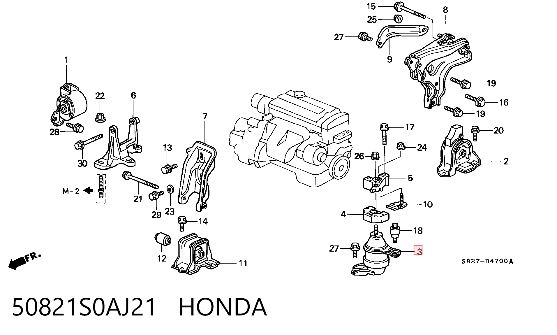 Левая опора двигателя NIPPON MOTORS NMS5242
