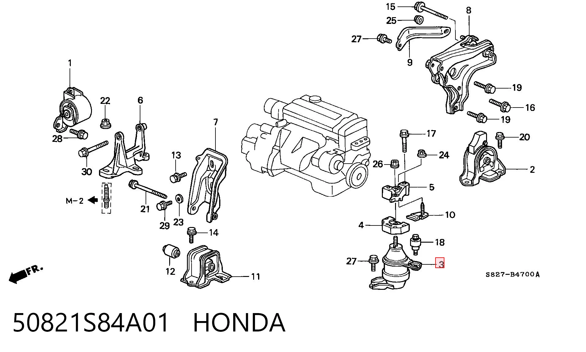 NMS5242 NIPPON MOTORS Подушка (опора) двигателя, левая