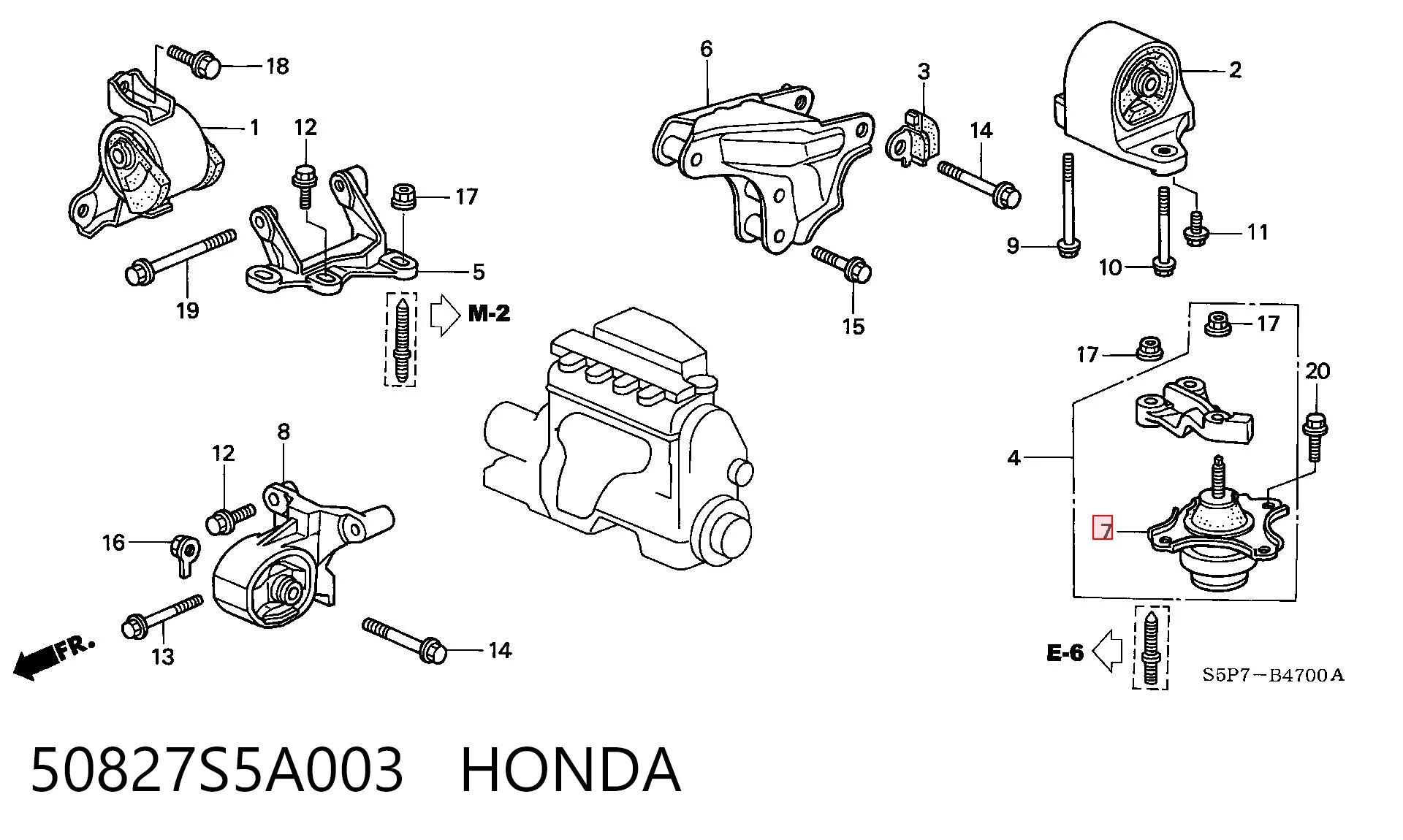 Подушка двигателя Honda Civic VII седан (ES, ET) (2000 - 2006) цена, от 33.49 USD