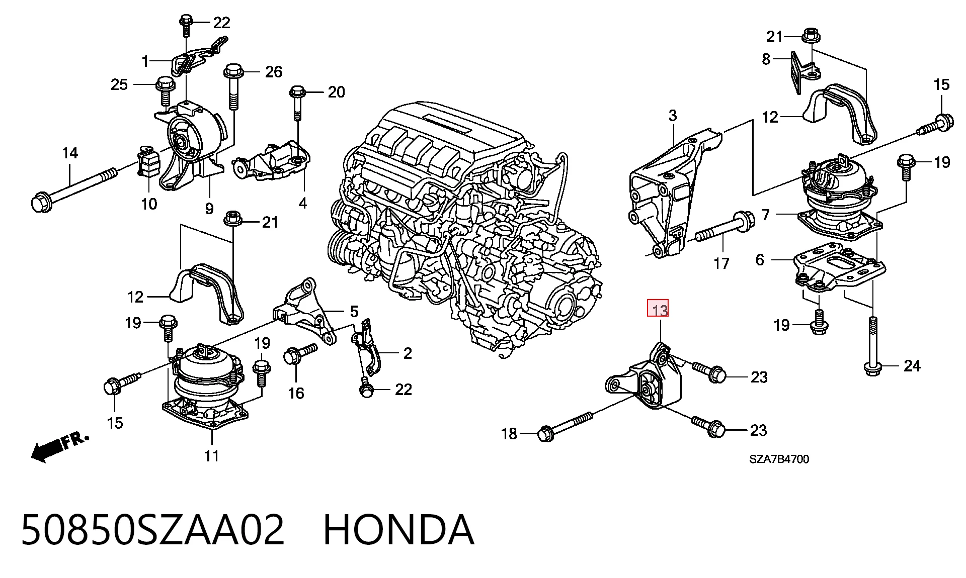  Подушка коробки передач Honda Pilot 2