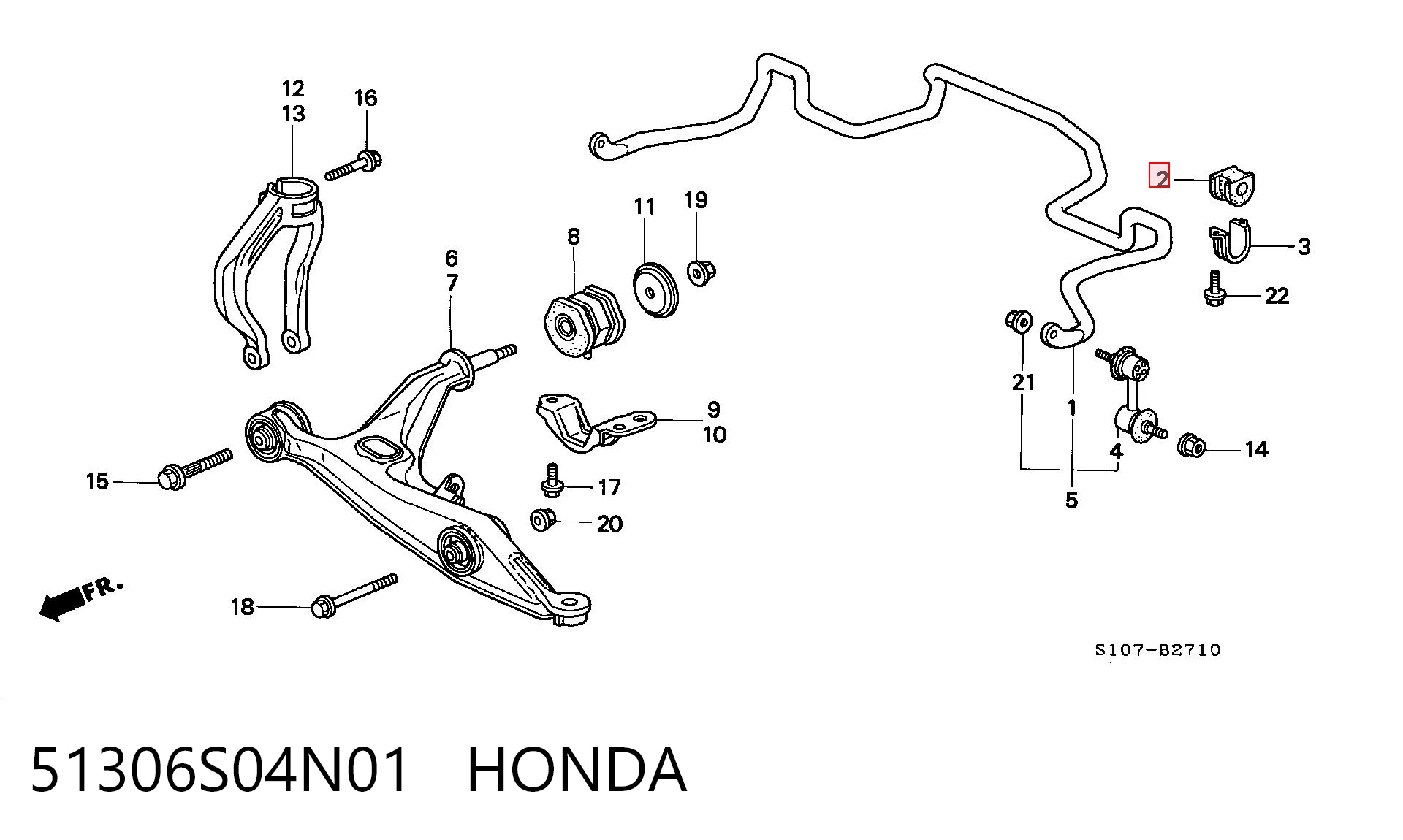 51306S04N01 Honda Разрезная втулка стабилизатора