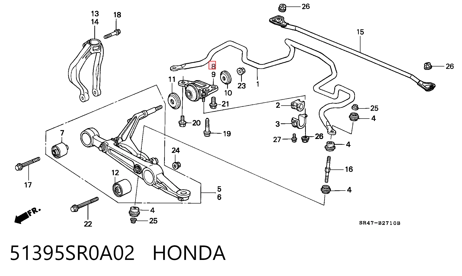Сайлентблок переднего рычага J44015E Japan Cars