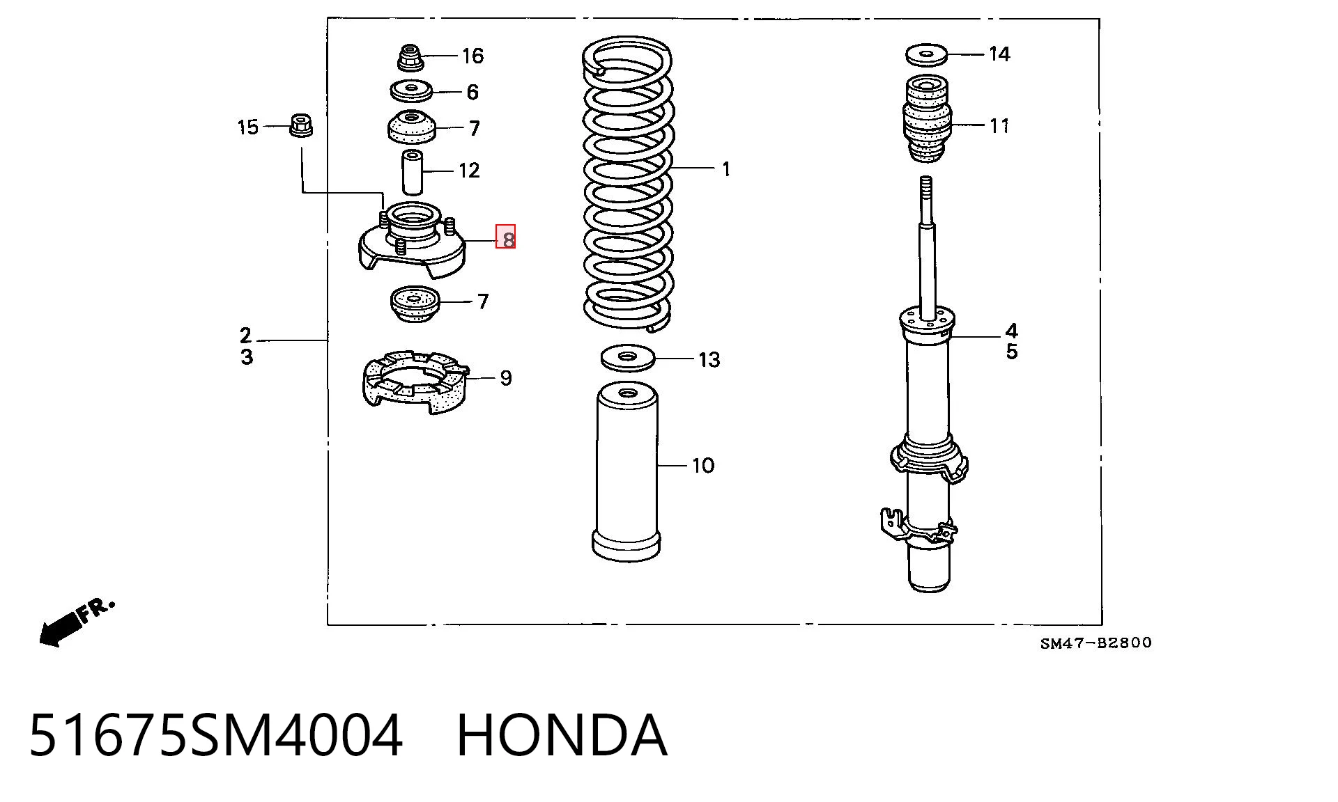 NMS5185 NIPPON MOTORS Подушка амортизатора переднего