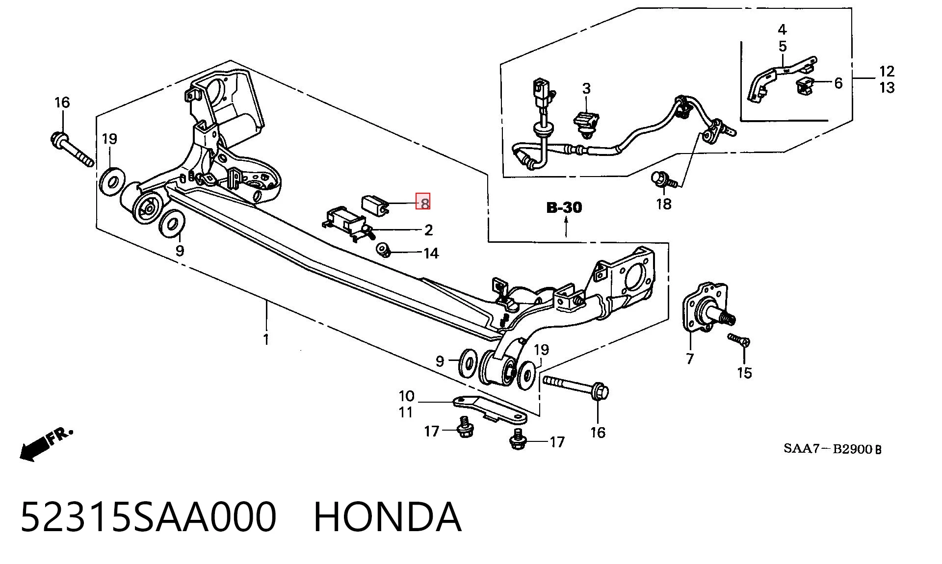 Прокладка стабильзатора заднего на Honda Jazz  GD, GE