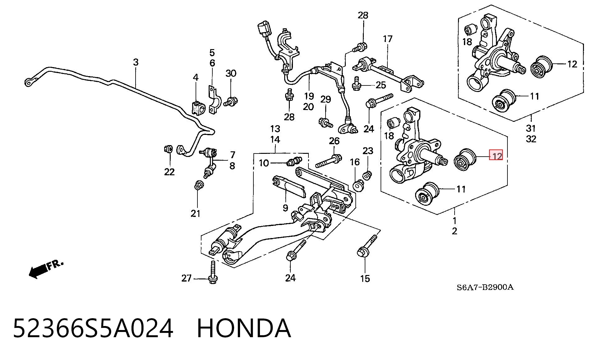 Сайлентблок задней подвески Longho 52366S5A024