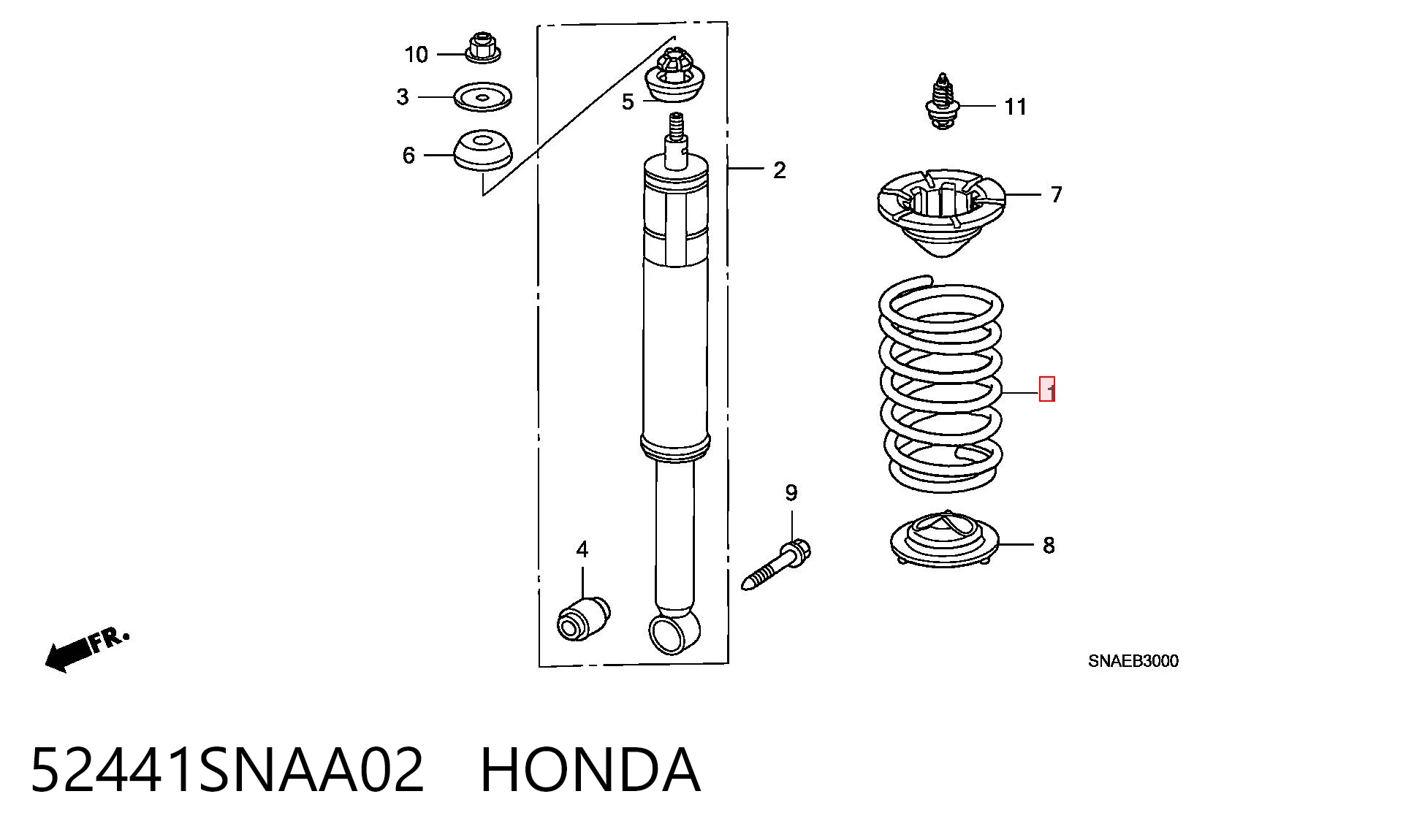  Задняя пружина Honda Civic 8