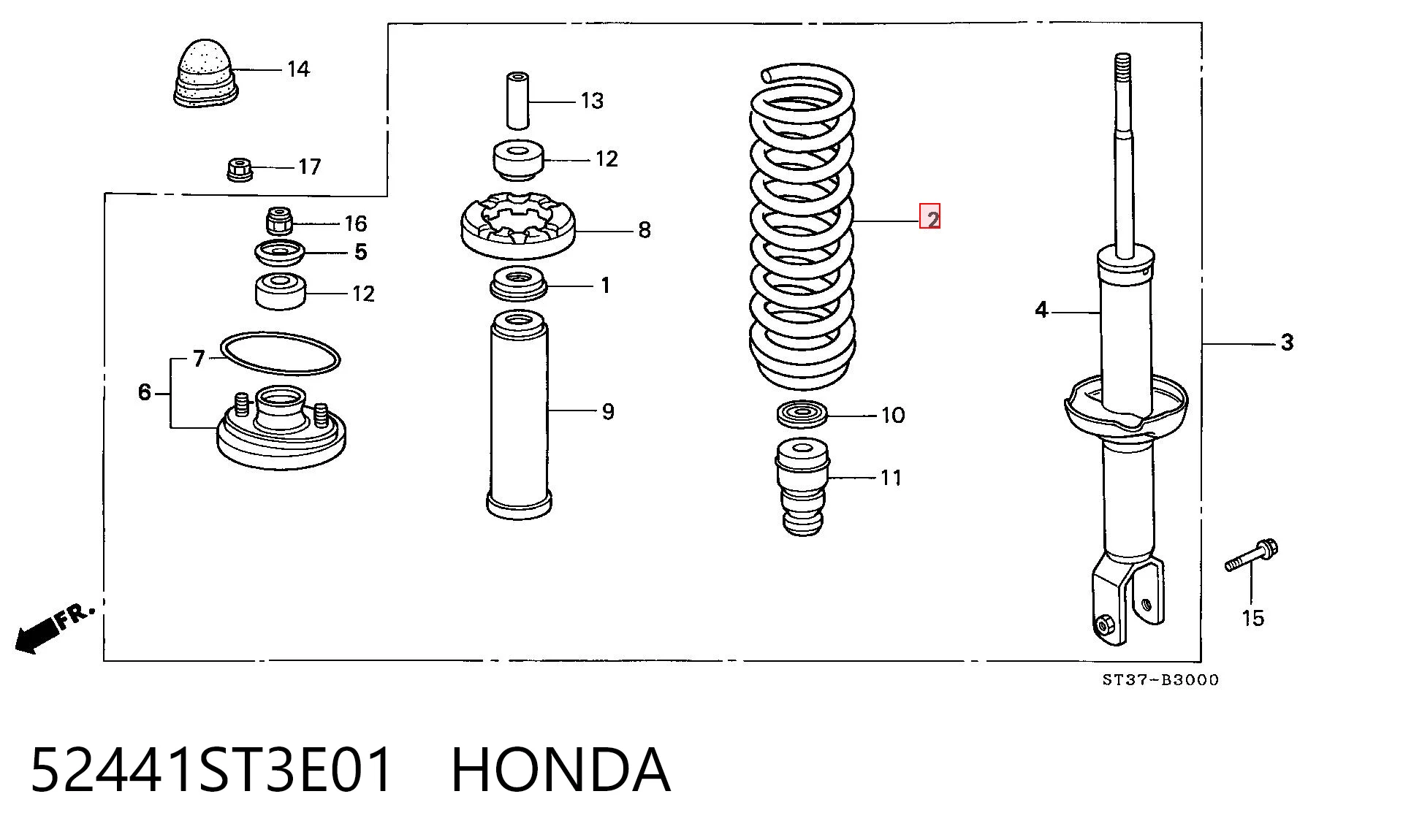Пружина амортизатора Honda Civic VI хэтчбек (MA,MB) (1994 - 1997) цена, от 36.50 USD