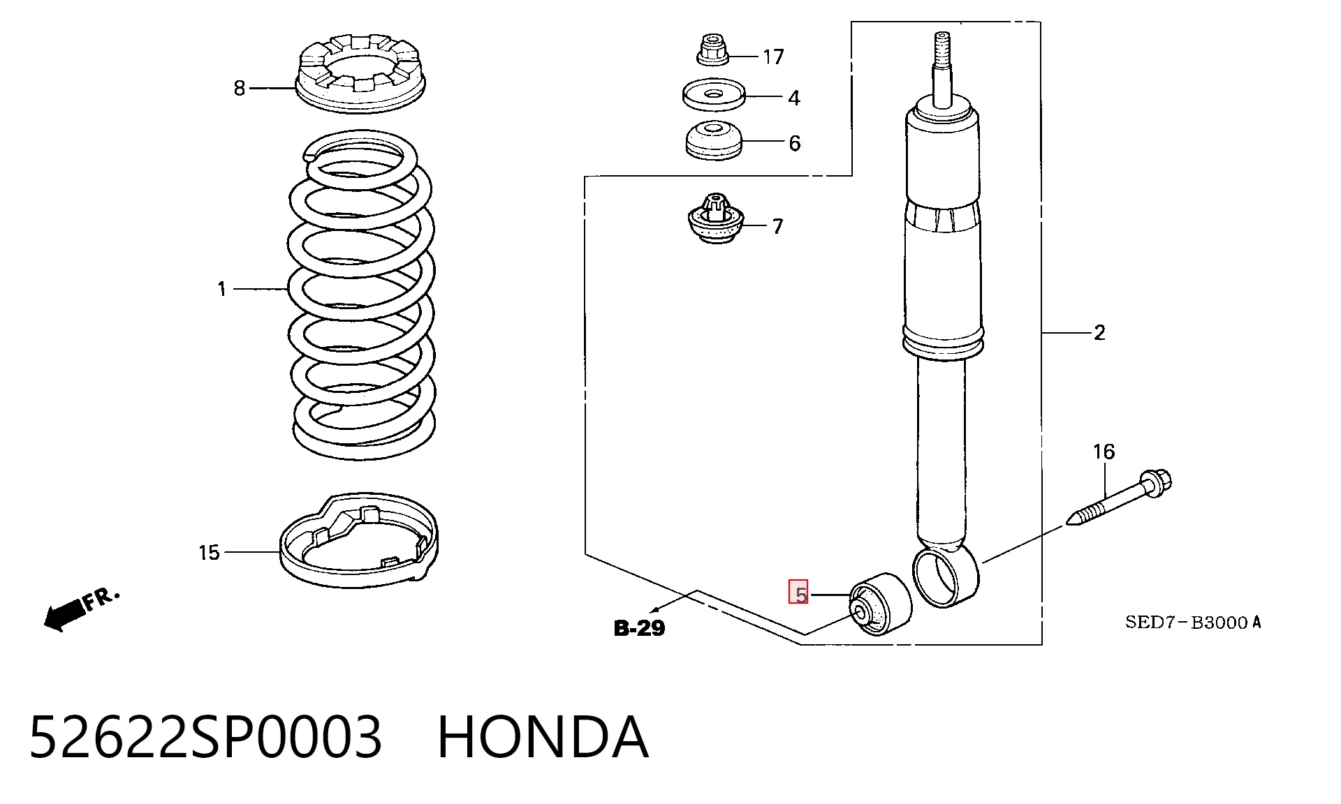 52622SP0003 Honda Сайлентблок цапфы
