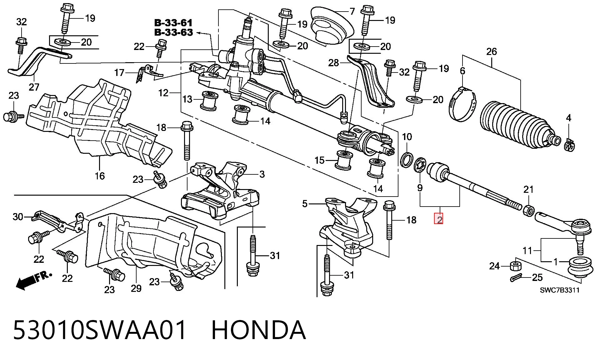53010SWAA01 Honda Тяги рулевые