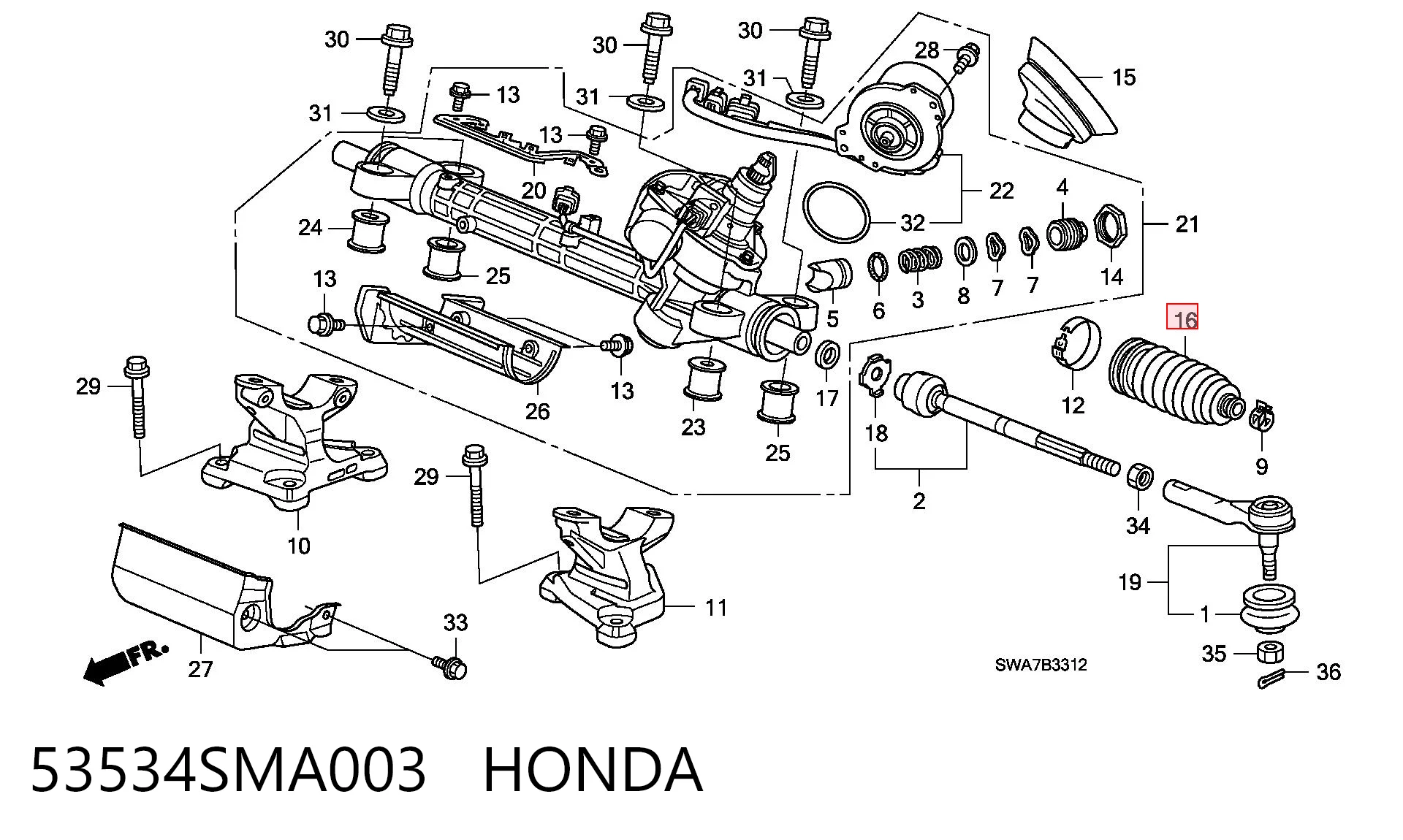 34128FA040 Subaru Пыльник рулевой тяги