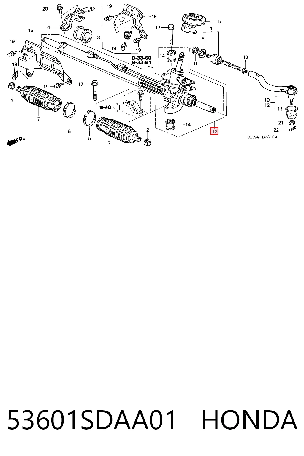 53601SDAA01 Honda Управление рулевое в сборе