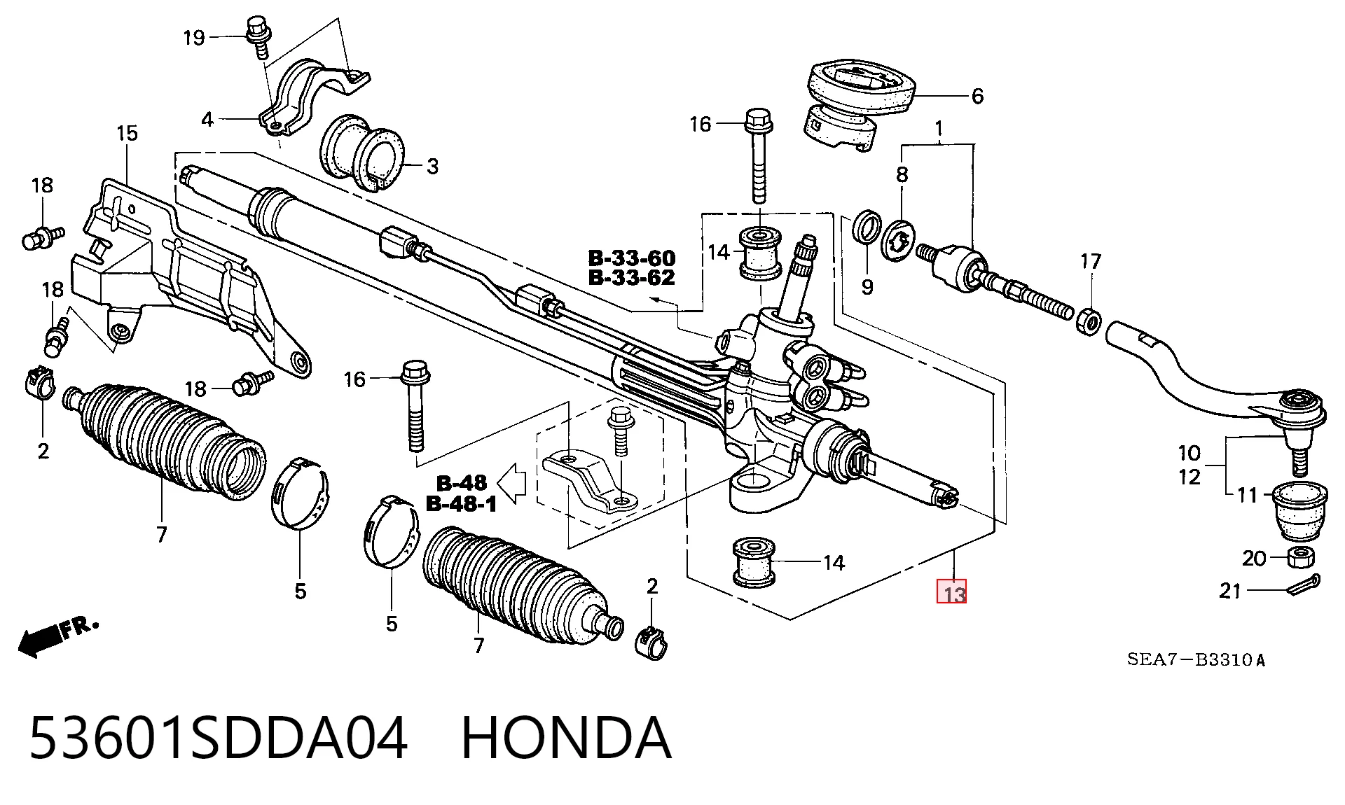 53601SDDA04 Honda Управление рулевое в сборе