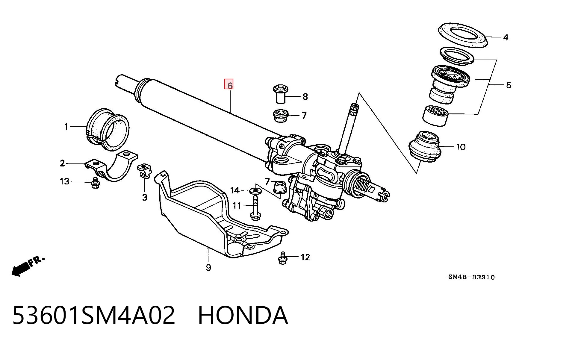 53601SM4A02 Honda Управление рулевое в сборе