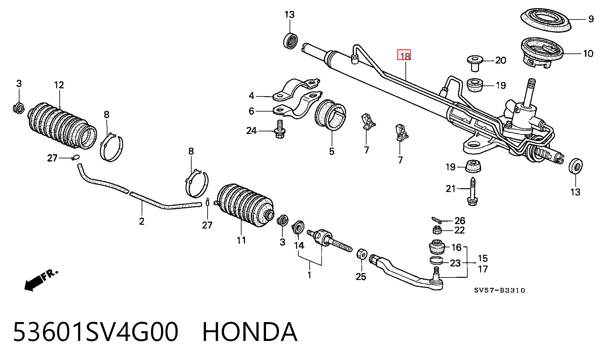 53601SV4G00 Honda Управление рулевое в сборе