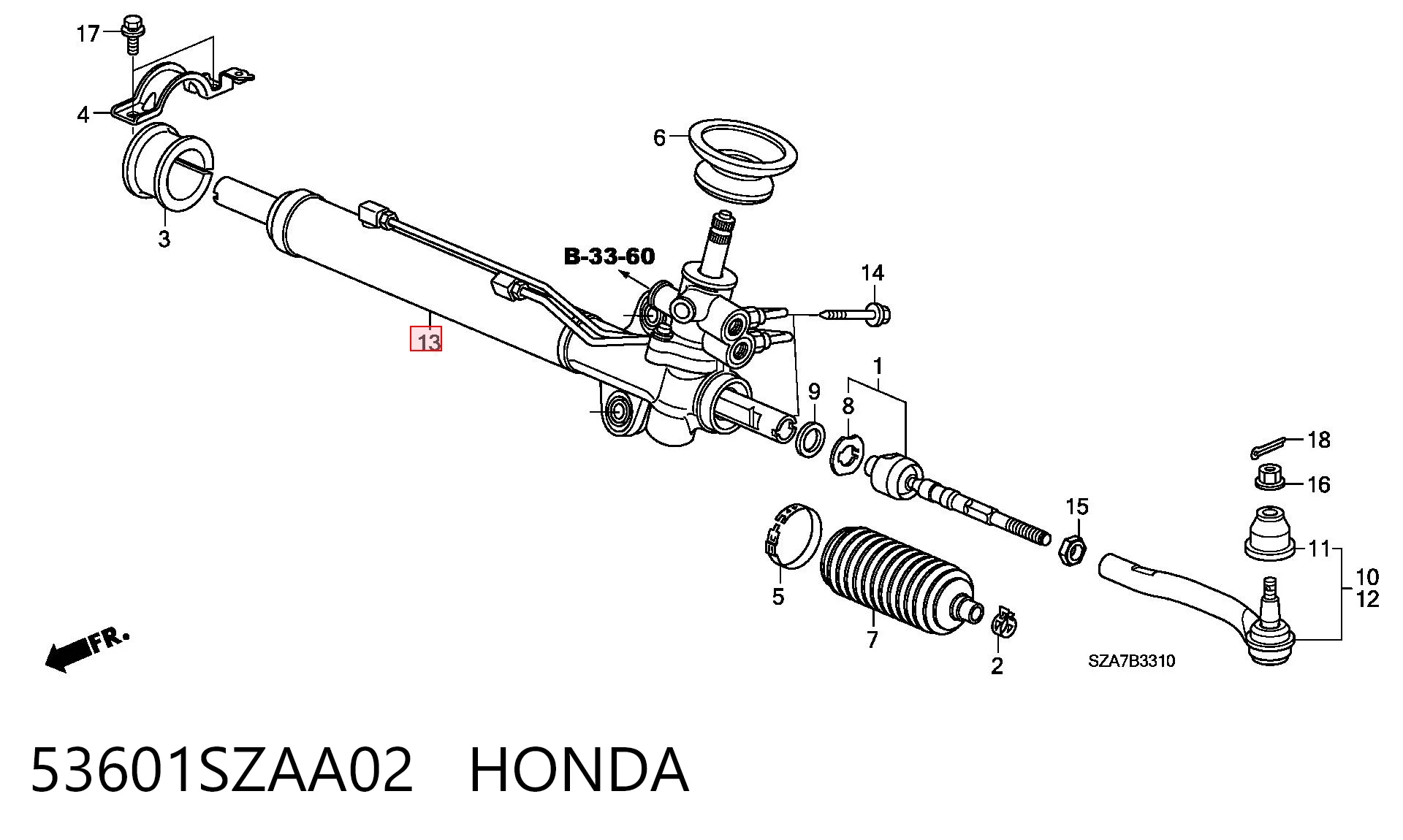 Купить HO9226 AGR Рулевая рейка