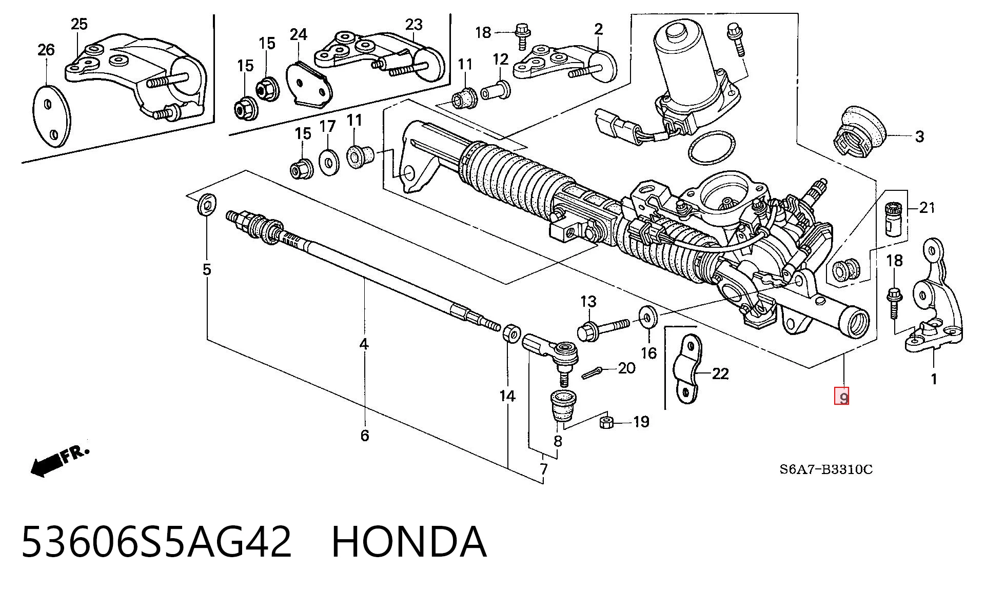 53606S5AG42 Honda Управление рулевое в сборе