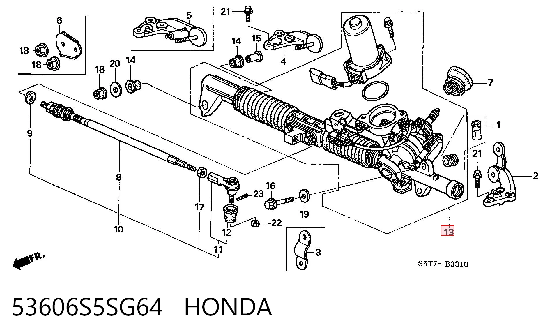 53606S5SG64 Honda Управление рулевое в сборе