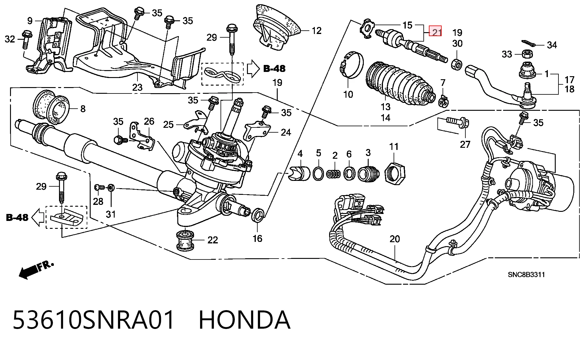 53610SNRA01 Honda Тяги рулевые