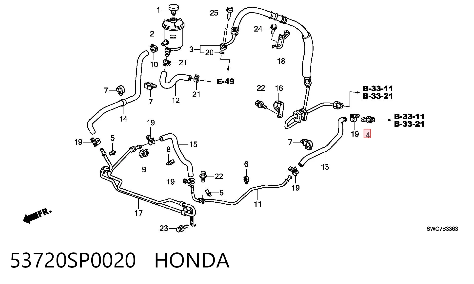 53720SP0020 Honda 