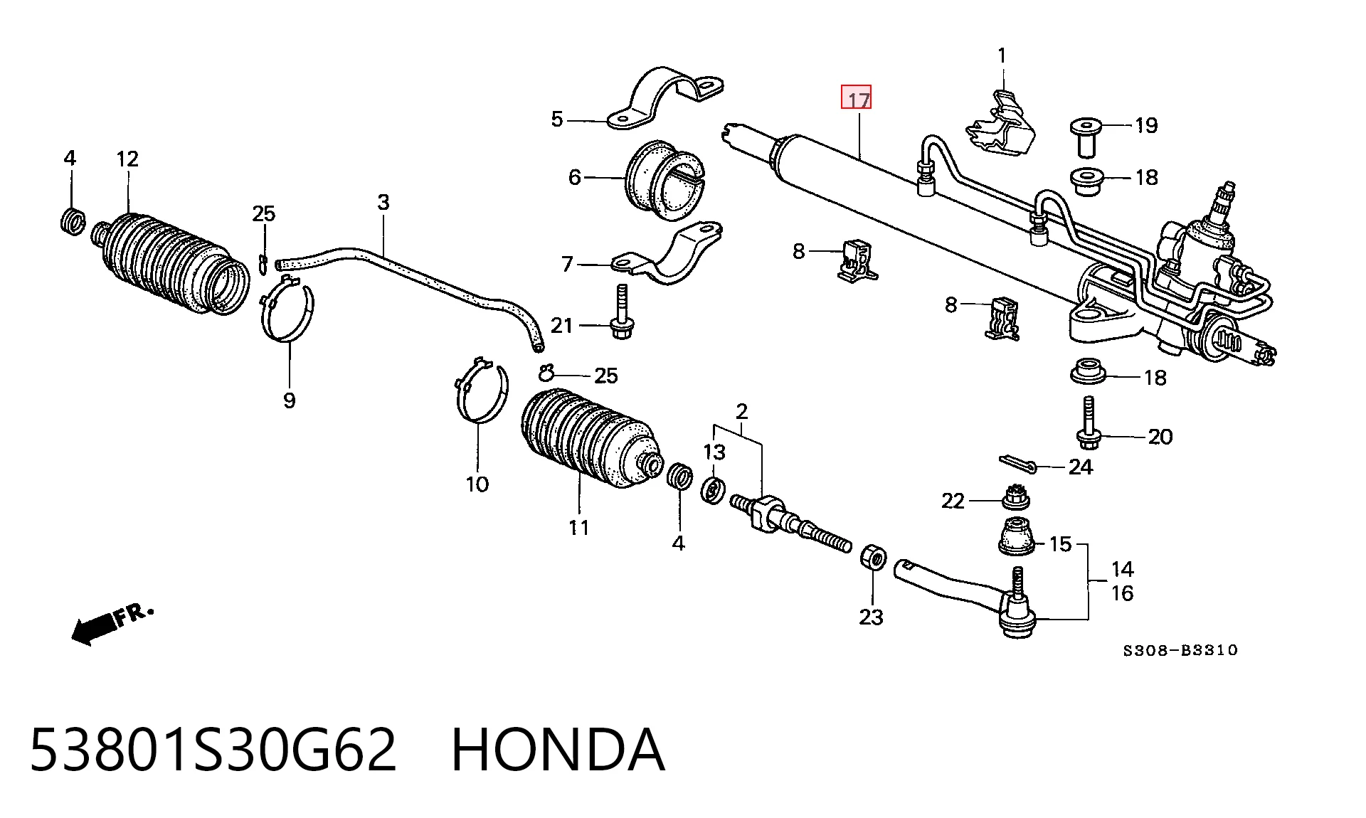 Управление рулевое в сборе на Honda Prelude V BB