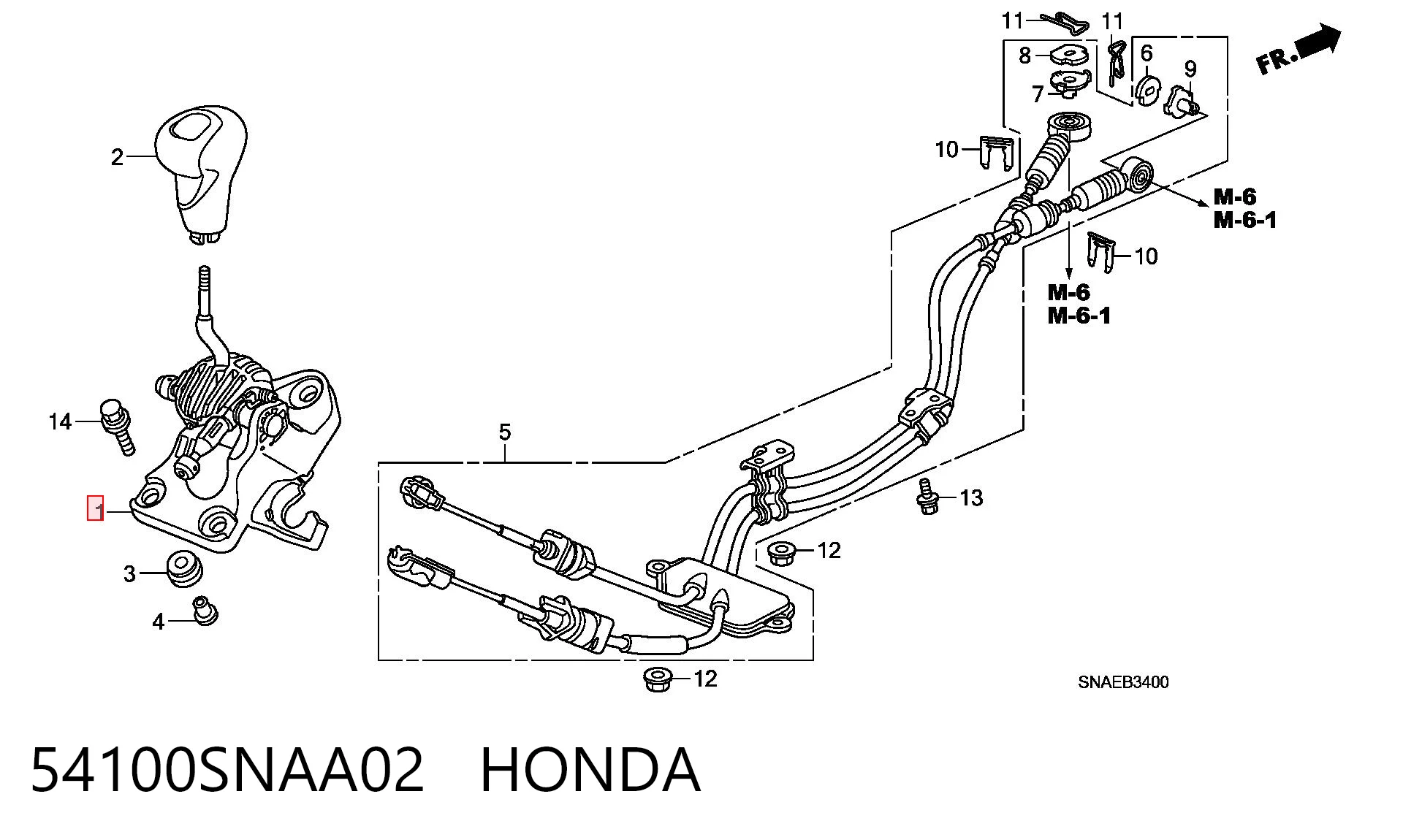 54100SNAA02 Honda Кулиса КПП