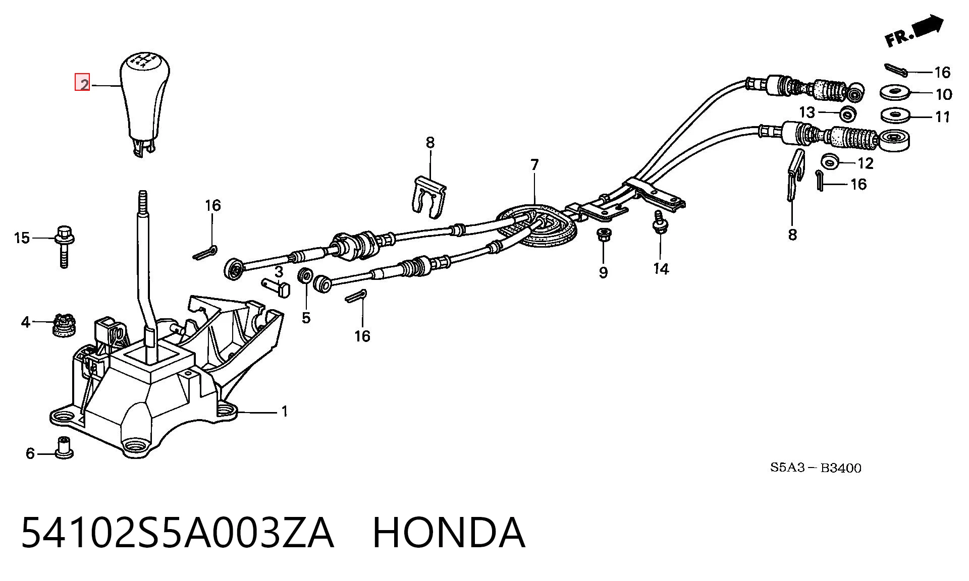 Рычаг переключения передач на Honda Civic VII EU, EP, EV