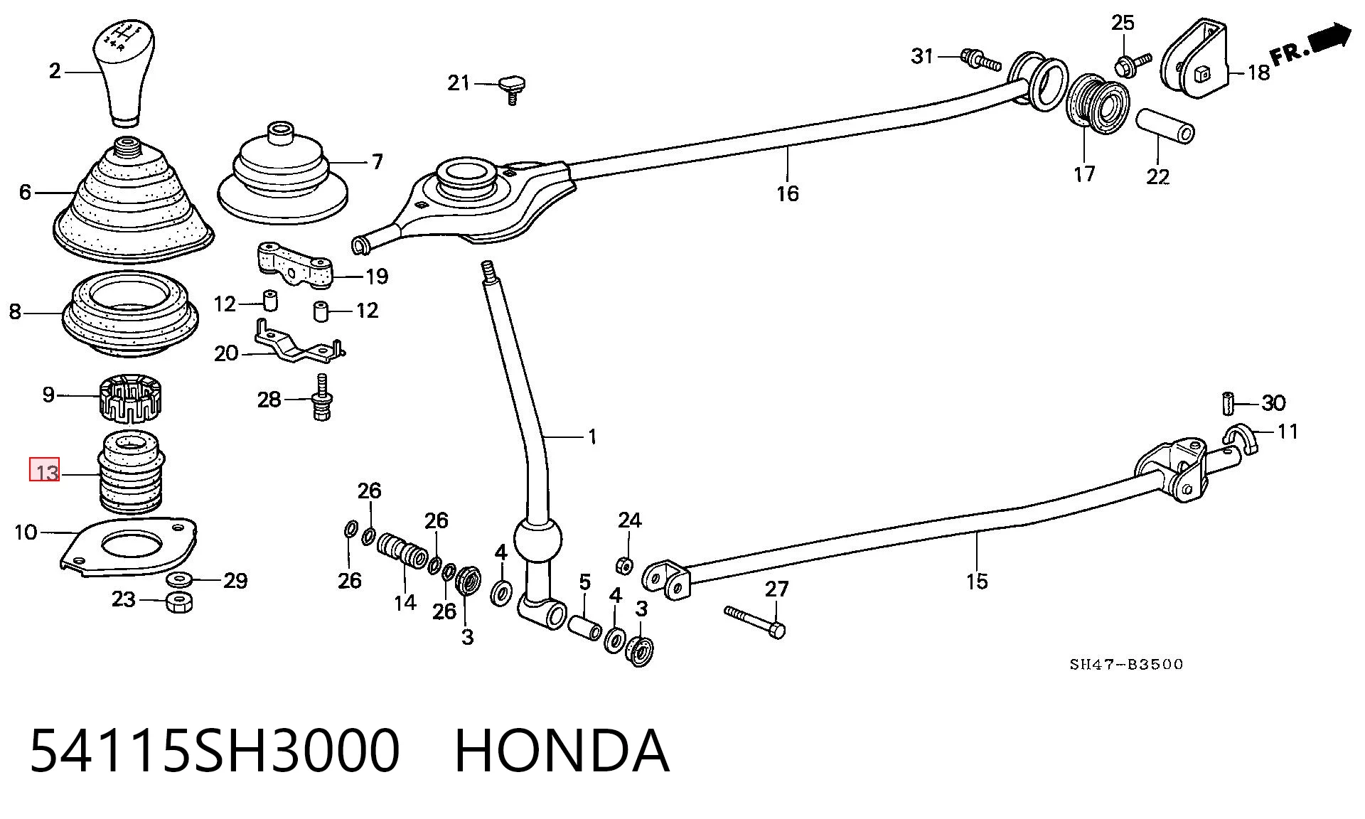 54115SH3000 Honda Пыльник кулисы переключения передач