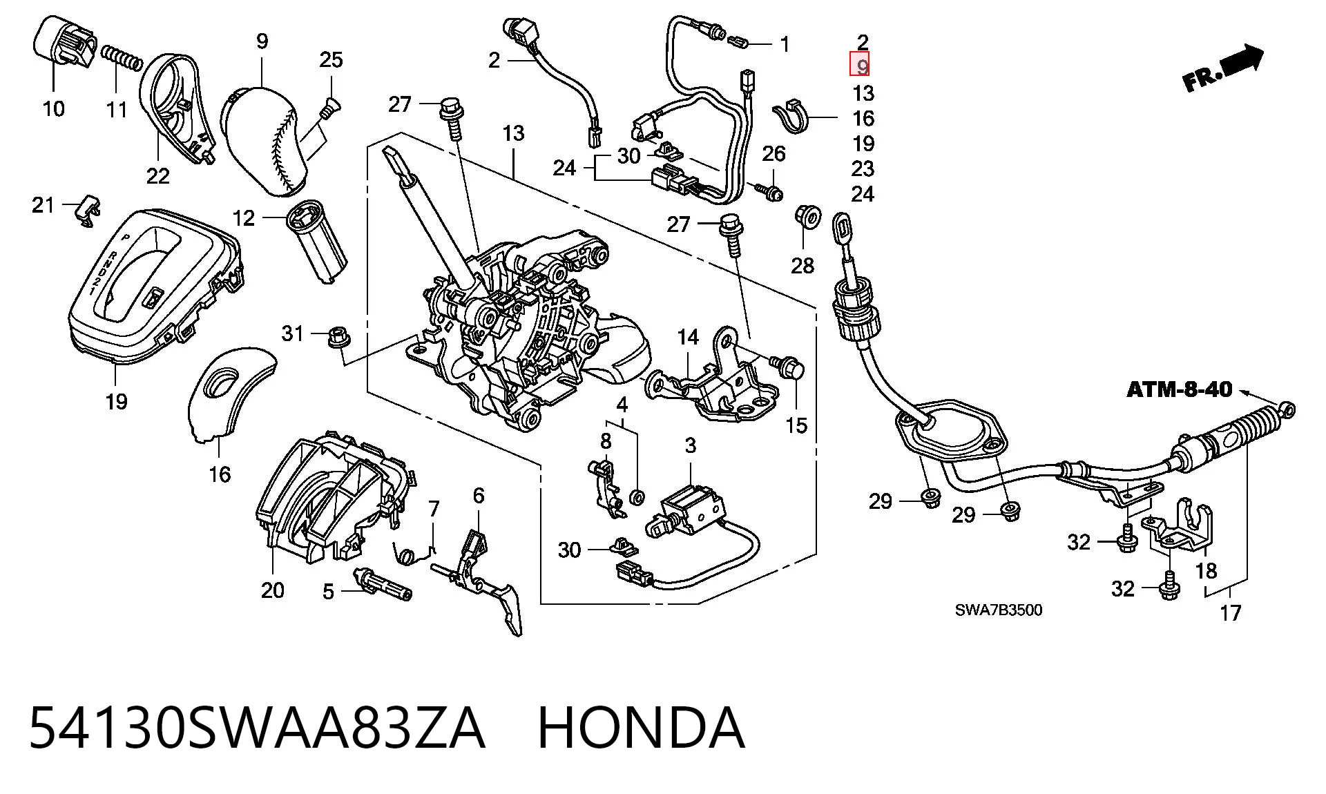 54130SWAA83ZA Honda 