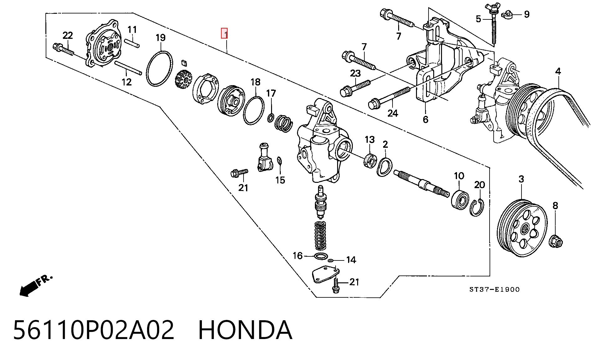 56110P02A02 Honda ГУР руля