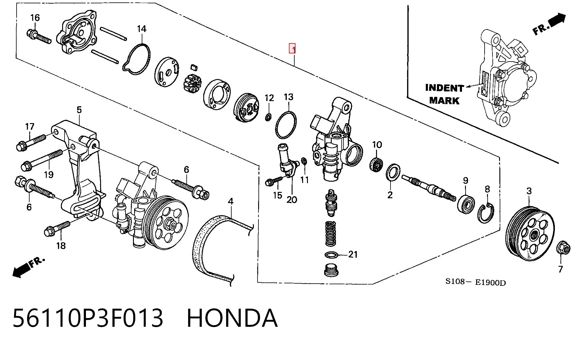 56110P3F013 Honda ГУР руля