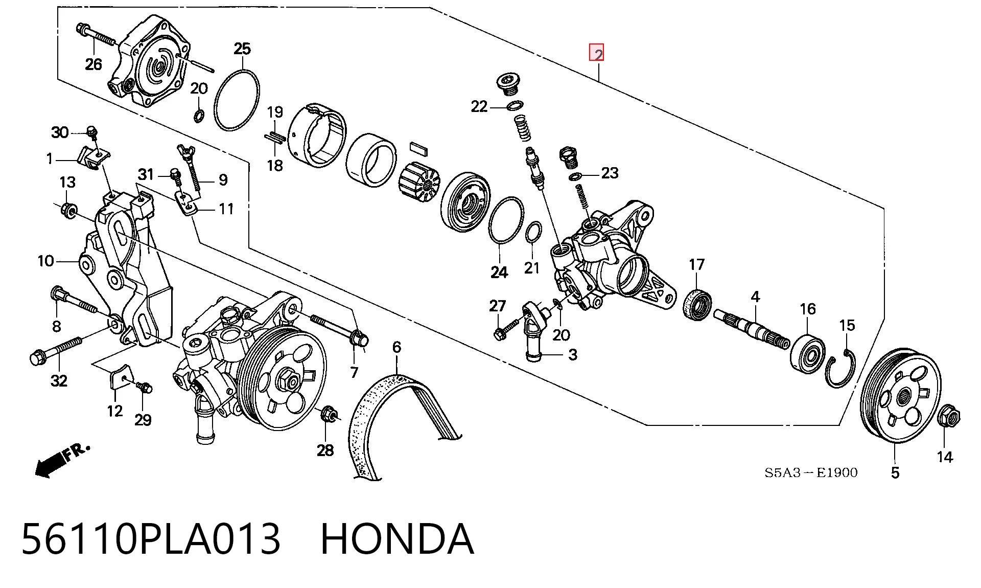 56110PLA013 Honda ГУР руля