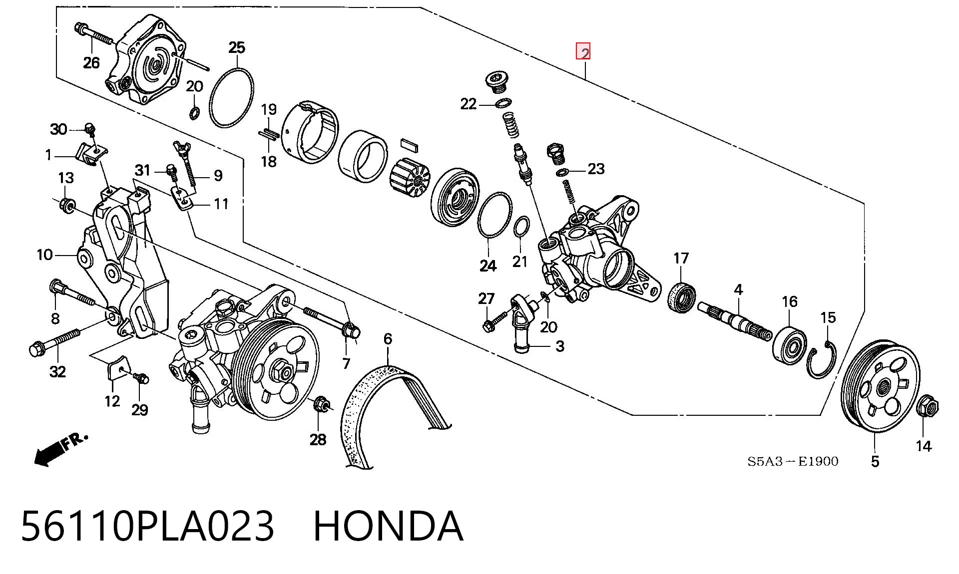 56110PLA023 Honda ГУР руля
