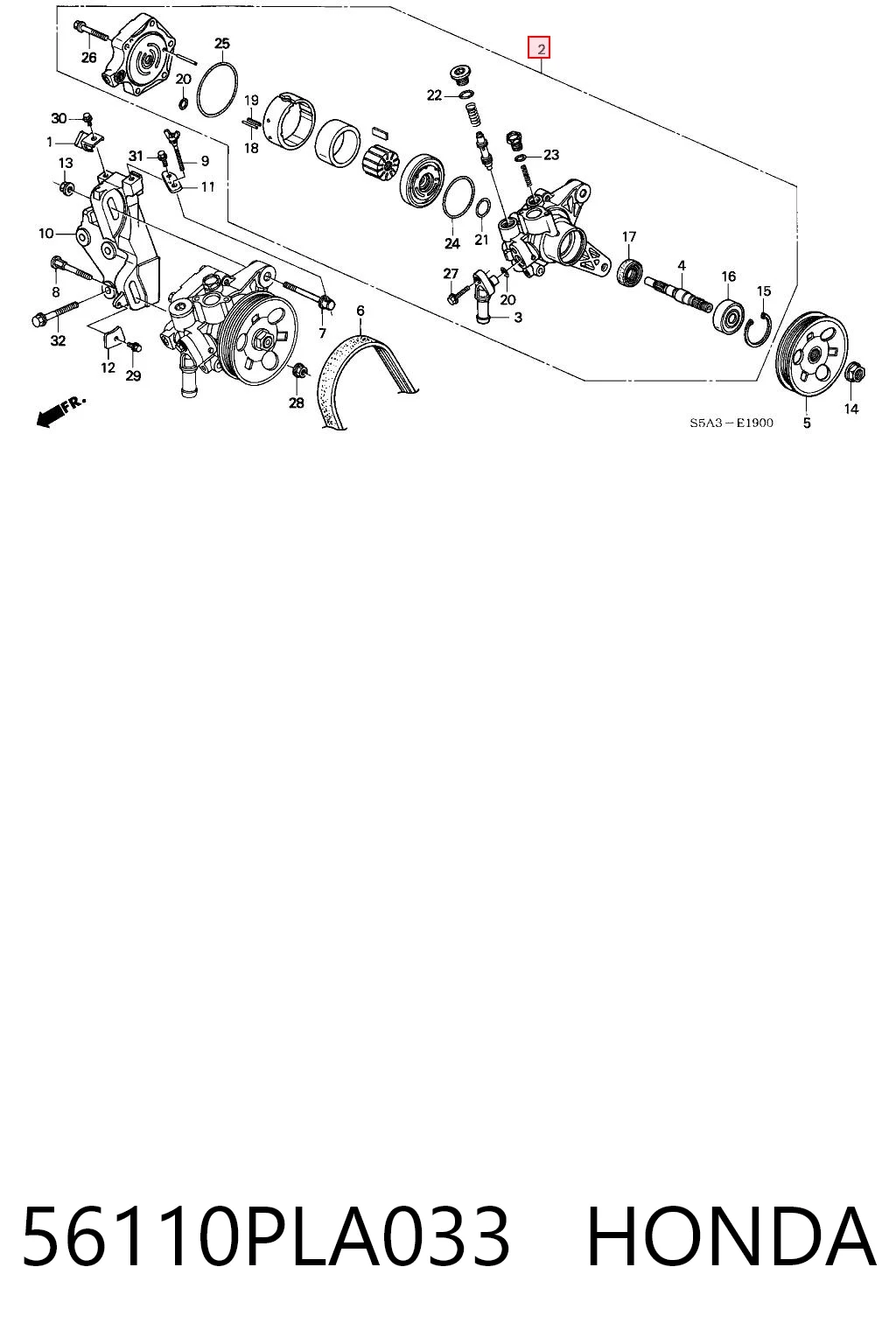 56110PLA033 Honda ГУР руля